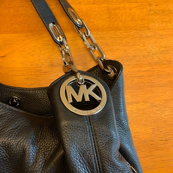 Michael Kors black leather handbag. - Picture 7 of 7